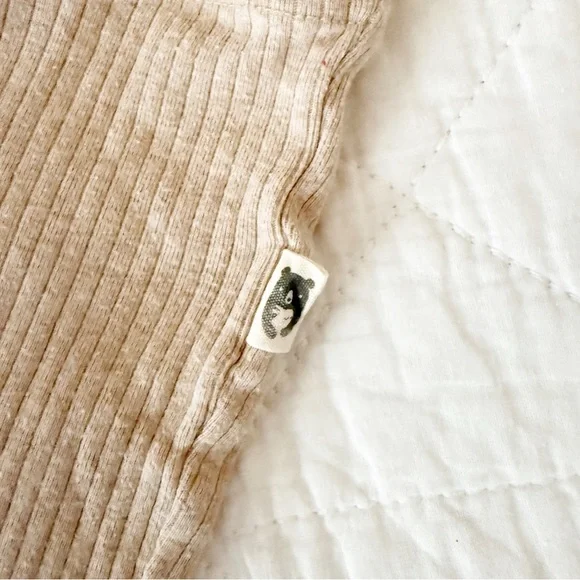 Rabbit + Bear Kids Ribbed Flare Pants Tan 2T - Picture 2 of 4